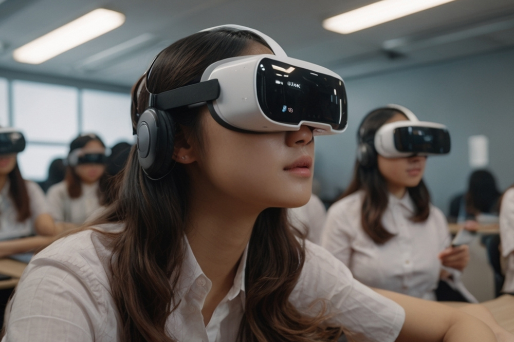Alunos assistem aulas com realidade virtual